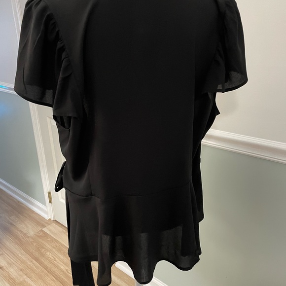 NWT Loft Black Blouse. Wrap style with side tie. - Picture 5 of 5